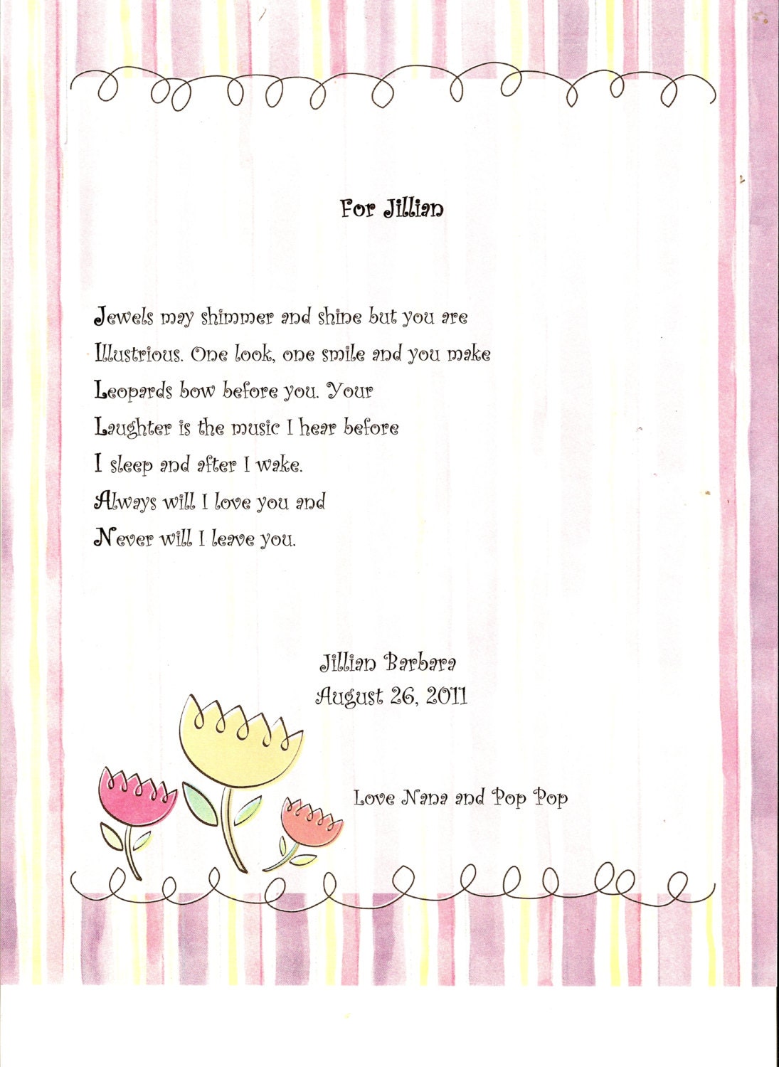 Personalized Name Poem Custom Made Poems Everytime