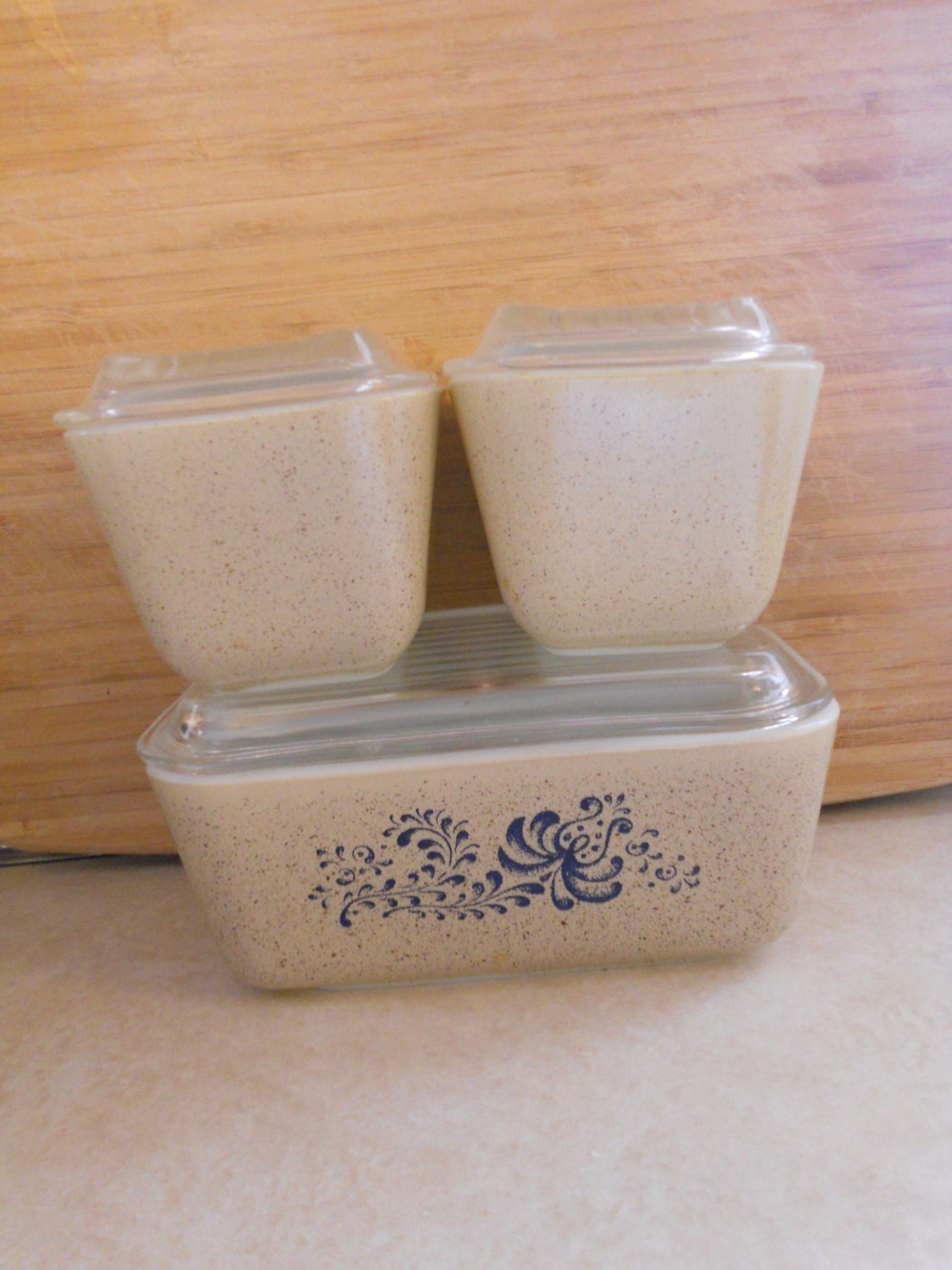 Vintage Pyrex Refrigerator Dishes Homestead Storage Set of 3