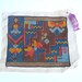 1950's Embroidered Square, Needlepoint, Abstract Needlepoint Design, Geometric, Wall Art, Tribal,