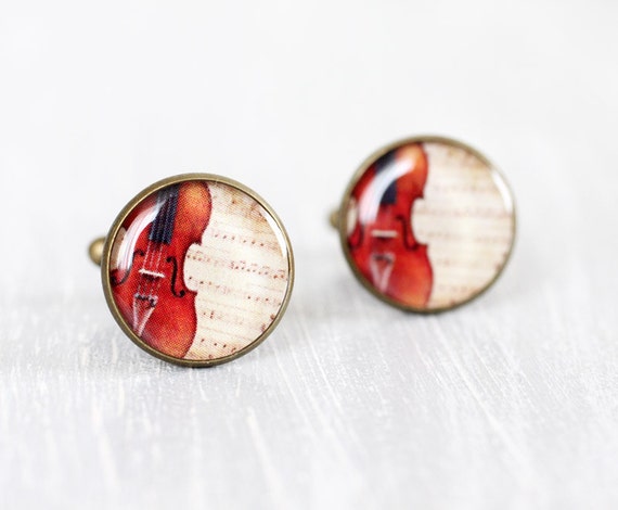 Classical Violin Cufflinks - Men cufflinks - Music cufflinks - Cuff links for men