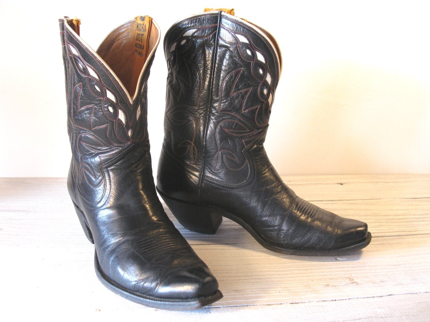 40's NOCONA Black All Leather Pee Wee Cowboy Boots with