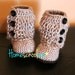 Crochet Baby Boots Grey (Black sole & Buttons)