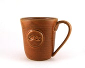 Brown Mustache Mug:  Unique Gift for Men, Dads and Grads, Father's Day, Best Man, Unique Pottery Gifts for Him by MiriHardyPottery