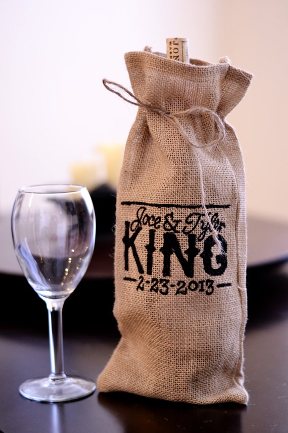 Wine Gift Bag / Wedding Gift / Anniversary Gift / Engagement