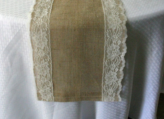 and lace lace  etsy Burlap table table runners runners