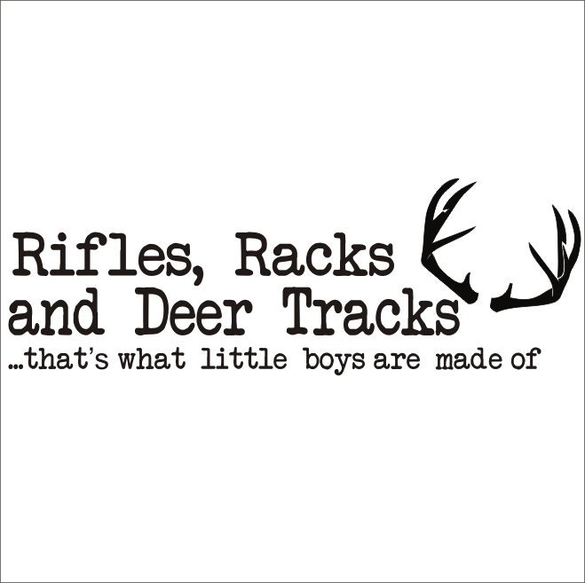 Rifles Racks and Deer Tracks Vinyl Wall Decal Little Boy