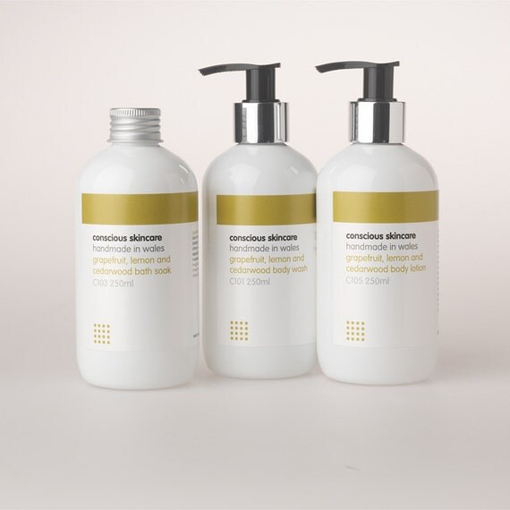 Grapefruit, Lemon and Cedarwood Body Lotion. 100% Chemical Free. 250ml size. Organic Skincare - Body Lotion