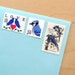 Blue Love Birds - Vintage unused postage stamps to post 5 letters - or use in scrapbooking and crafts