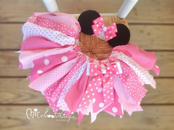 Fabric Tutu, TEA WITH , Minnie mouse birthday, pink tutu, minnie ...