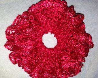 Gorgeous Lace Hair Scrunchie Red with Sparkles