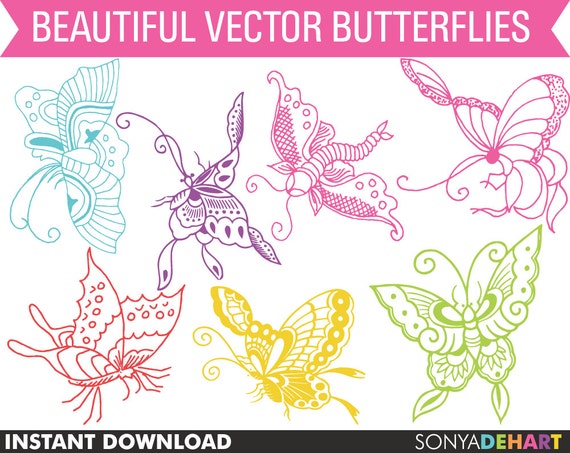 80% OFF Sale Butterfly Clipart, Clipart Butterflies, Digital Butterflies, Clipart, Clip Art, Butterflies, Insect Clipart, Spring Clipart Il_570xn