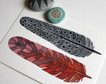 Peacock Feather Heart Archival Print by RiverLuna on Etsy