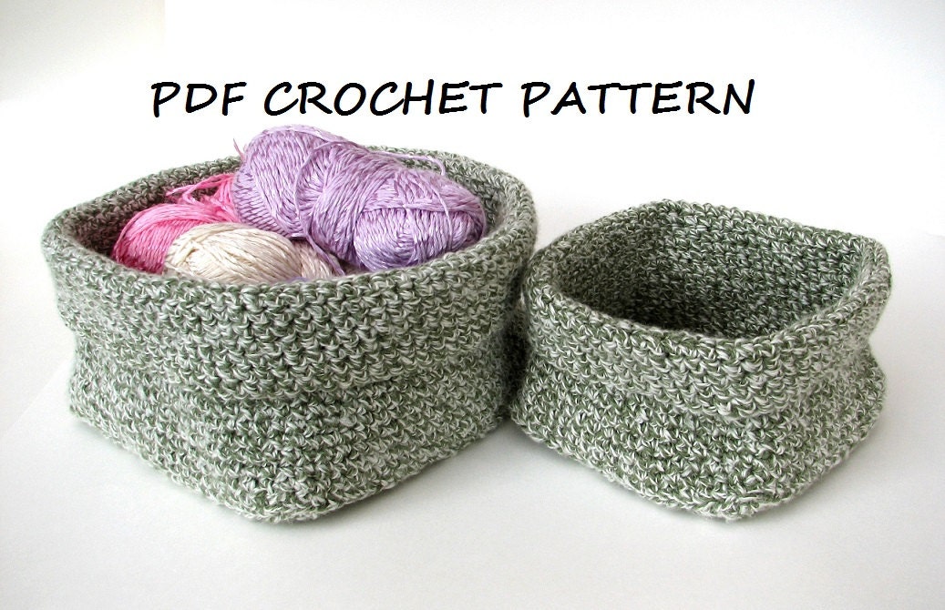 Crochet square basket 2 sizes crochet pattern easy