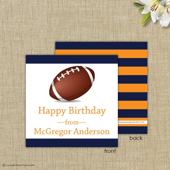 Personalized gift enclosure card with envelopes. Football gift