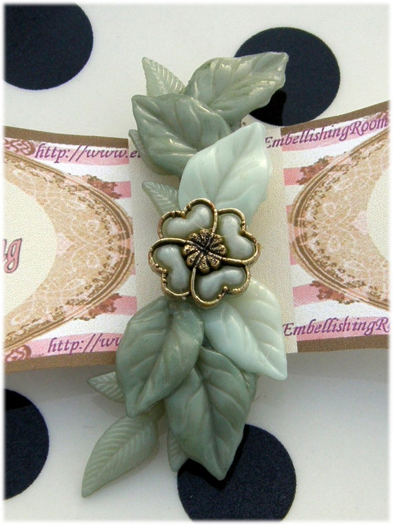 Pretty Green Hair Clip by TheEmbellishingRoom on Etsy