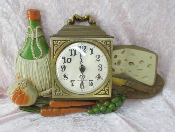 Burwood Products New Haven Kitchen Clock Fruit by griffincat