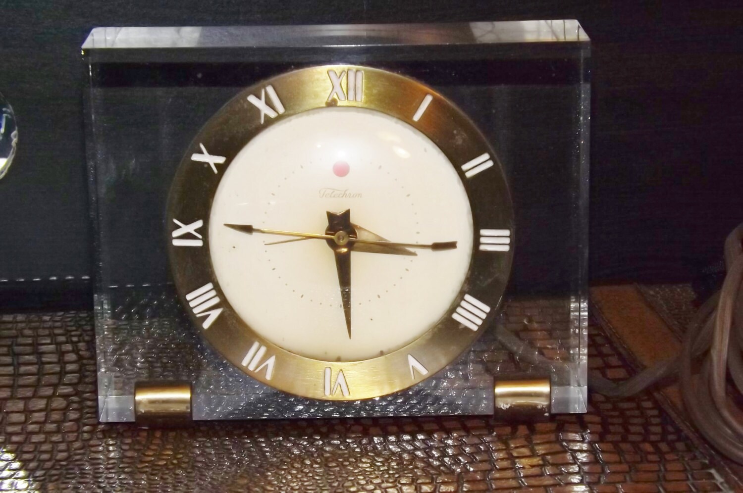 Vintage Telechron Lucite Electric Clock by PepperZCantina on Etsy