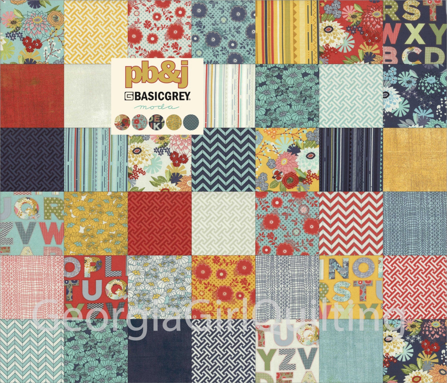 PB&J by Basic Grey Charm Pack Moda Fabrics Quilt Fabric 42