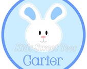 simple blue bunny face - personalized - digital image Il_170x135