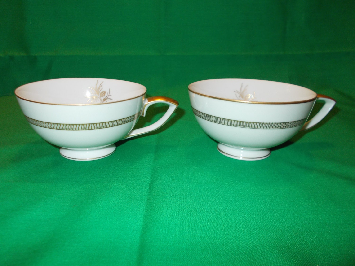Two 2 Porcelain Footed Tea Cups from by EdChandlerEnterprise