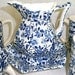 Vintage Blue Chintz Enesco Imports Japan set pitcher or creamer with saucer and 4 cups Shabby Chic Cottage Chic