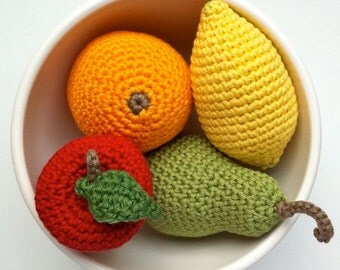 ... Fruit / Crocheted Vegetables / Seasonal Decorations / Decor - 4 Pieces