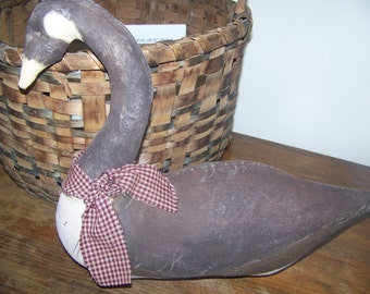 Large Primitive Fabric Goose Shelf Sitter