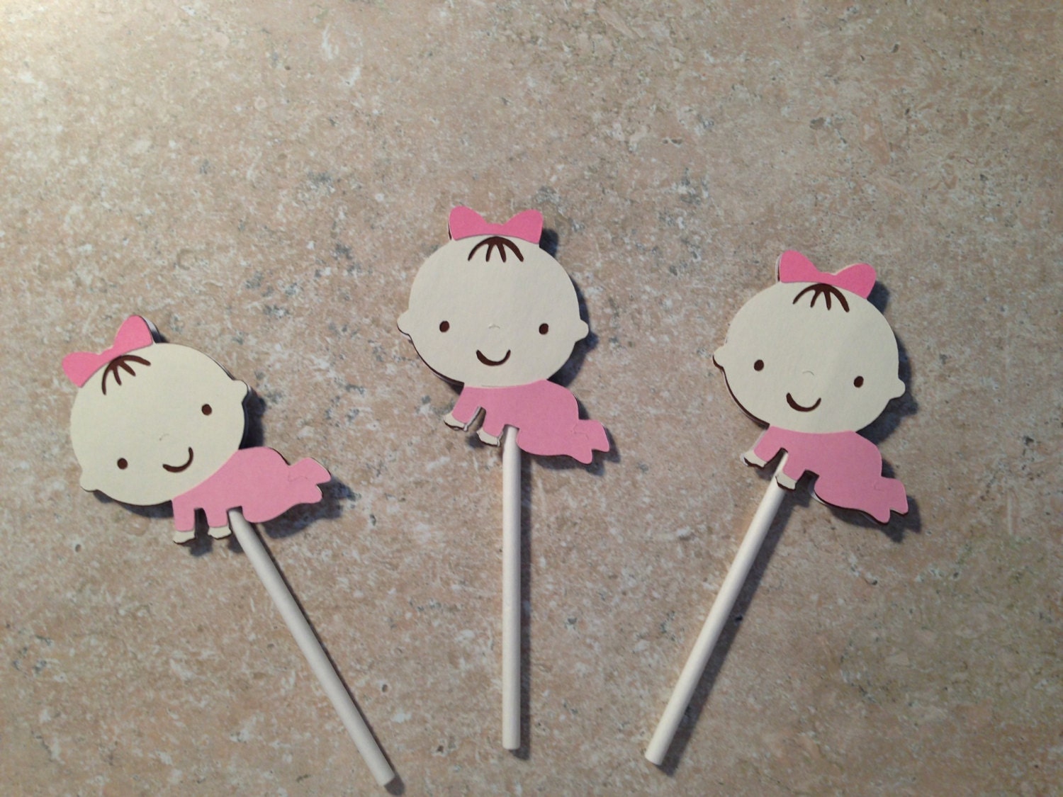 Baby girl cupcake toppers by JenLagingDesigns on Etsy