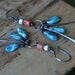 Blue Bird-Turquoise and Ancient Corals earrings-Rustic,Wire Wrapped, Gipsy,Organic,Stones, Tribal,Bohemian,Copper,African beads