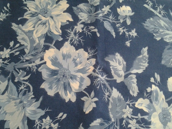 Vintage Blue & White Floral Ralph Lauren Cotton by sunsprite2011