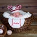 Newborn Baseball Pom Pom Hat- ready to ship baby photo prop hat