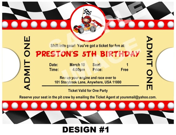 Race Car Invitations Free Printable 2