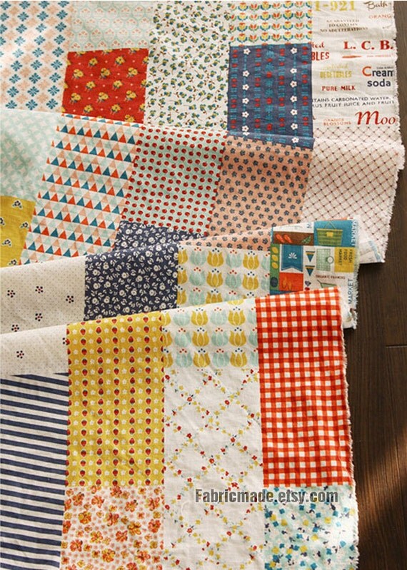 Flower Quilt Fabric Shabby Chic Fabric Tinny Flower by fabricmade