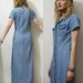 90s Vintage DENIM Dress Maxi Long BUTTON DOWN vtg 1990s Pale