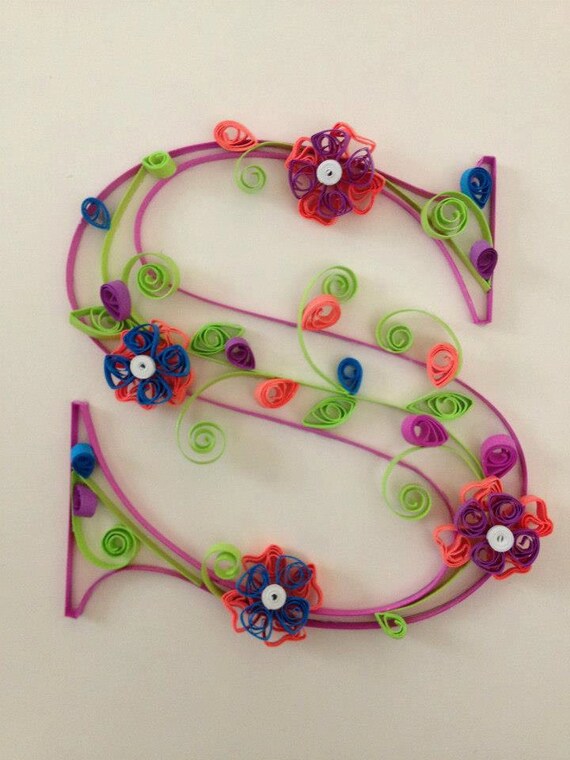 Paper quilling: Quilling Monogram Customizable Letters