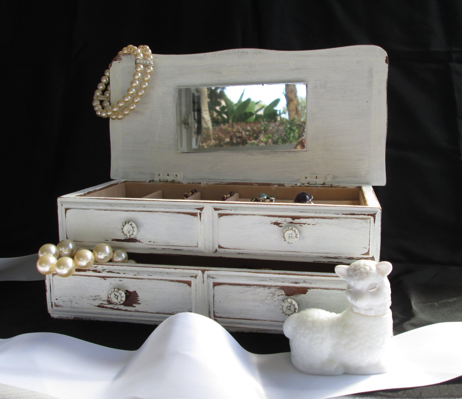 shabby chic jewelry box upcycled chippy french country chic shabby chic jewelry box upcycled chippy french country chic