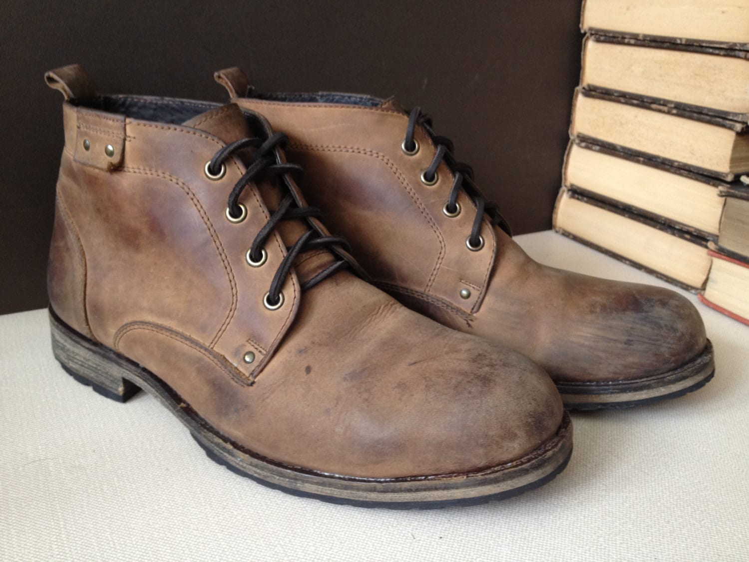 Distressed Handcrafted Leather Chukka Boots // Mens 11
