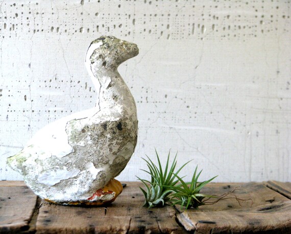 vintage concrete duck farmhouse / garden decor vintage concrete duck farmhouse garden decor