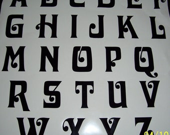1" Vinyl Letter Decals, All 26 letters or 26 of one letter