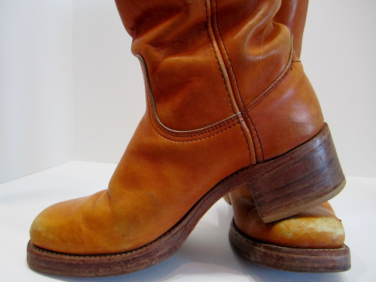 Frye Black Label leather campus boots Vintage 1970's