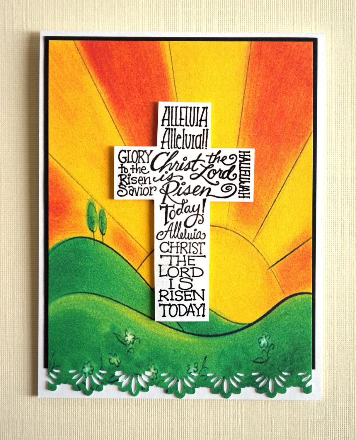 Handmade Easter Card Christ Is Risen religious SCR02