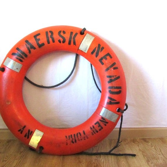 Items similar to Vintage Life Preserver Nautical Decor Beach Decor