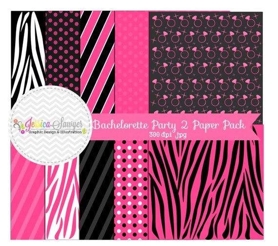 INSTANT DOWNLOAD, Bachelorette Digital Paper - 12'' x 12'' - Printable party paper - Commercial Use - Scrapbooking - card making Il_570xn