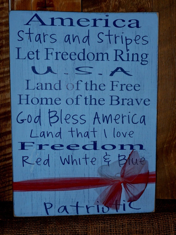 God Bless America Wood Sign