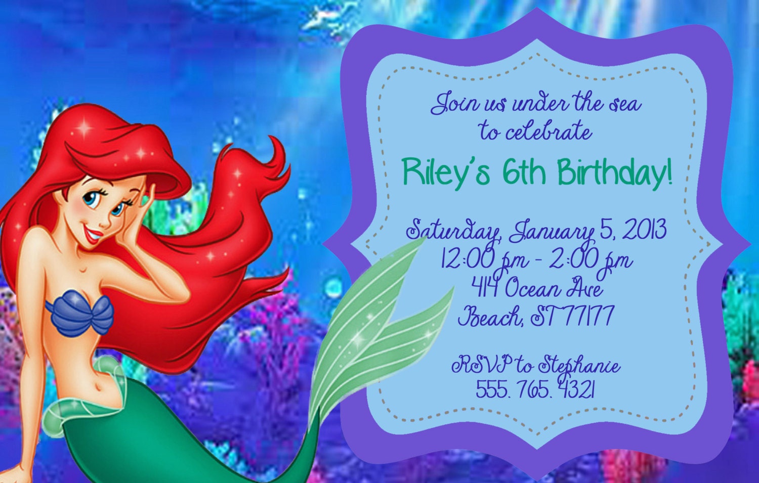 Modern Day Little Mermaid Invitations 9