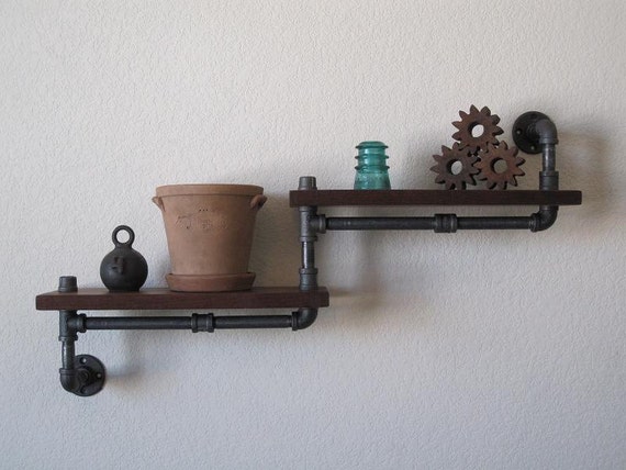 The ORIGINAL Double Walnut Pipe Shelf