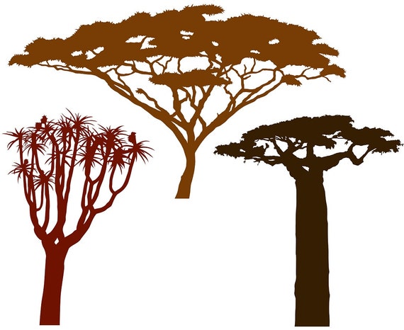 African Trees Vector file for home wall decals