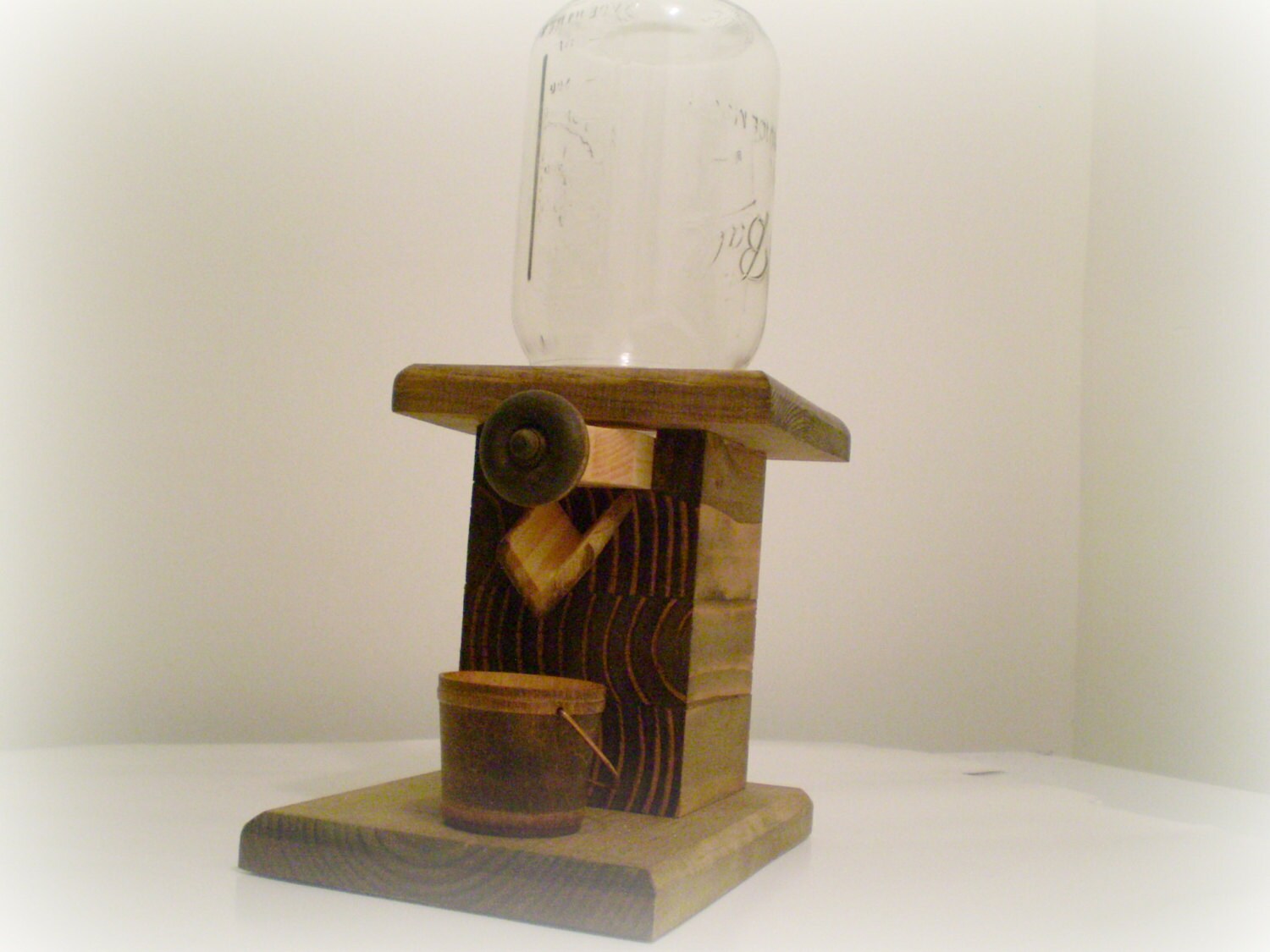 Wooden Peanut Dispenser / Candy Dispenser with mason jar
