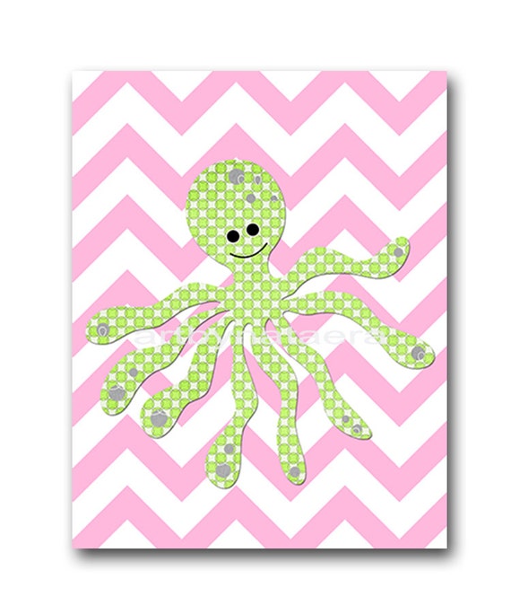 Sea Octopus Baby Girl Nursery Decor Baby Nursery by artbynataera