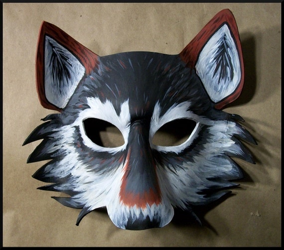 Custom Leather Wolf Fox and Fursona masks by SquirrelCrkCreations